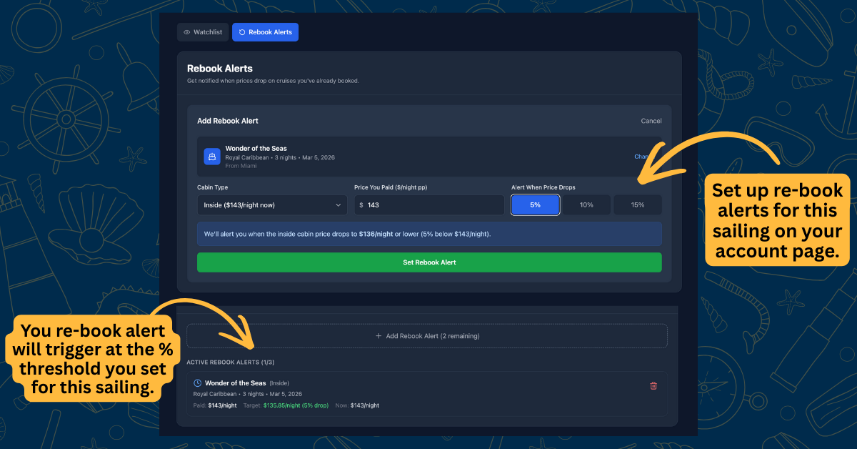 Rebook tracker Pro feature